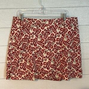Lady Hagen Women's Cotton Red Paisley‎ Golf Skort with Inner Shorts Size 12